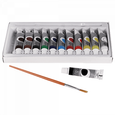 Basic Kid Arts Water Color With 1 Free Brush, 12 Colors, - Watercolor Painting (375x375), Png Download