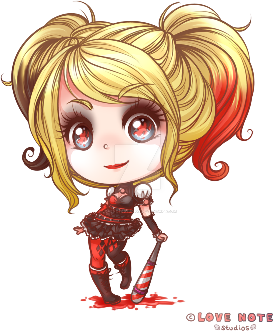 Drawn Harley Quinn Quinn Chibi - Kawaii Chibi Harley Quinn (1024x1195), Png Download