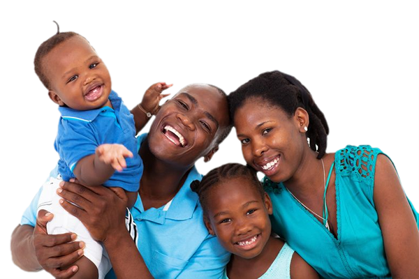 Family-three - " - Happy Black Family (600x400), Png Download