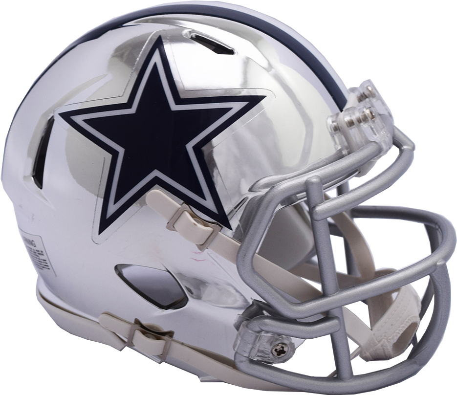 Dallas Cowboys Chrome Riddell Speed Replica Full Size - Dallas Cowboys Helmet (1000x894), Png Download