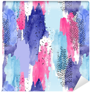 Abstract Watercolor And Ink Doodle Shapes Seamless - Wall (400x400), Png Download