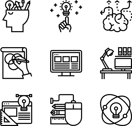Design Thinking - White Icons Png (600x564), Png Download