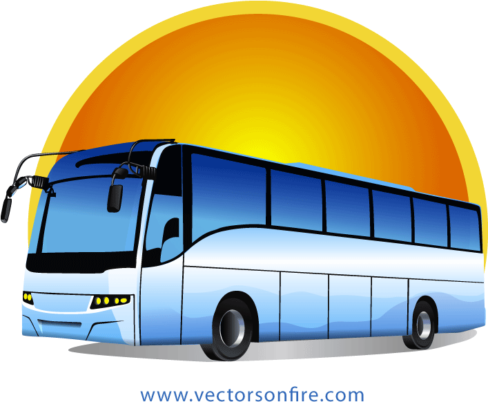 Free Tour Bus At Sunrise By Mihai Ionascu Psd Files - Amour Mezam Express Douala (706x600), Png Download