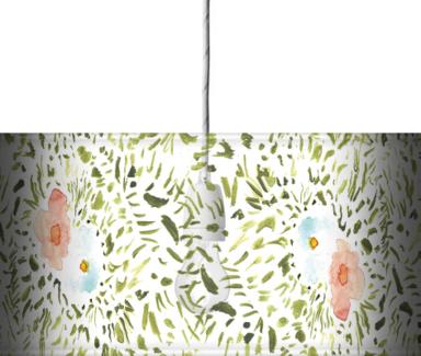 Lampshades Of Watercolor Garden By Bouffants & Broken - Lampshade (384x325), Png Download