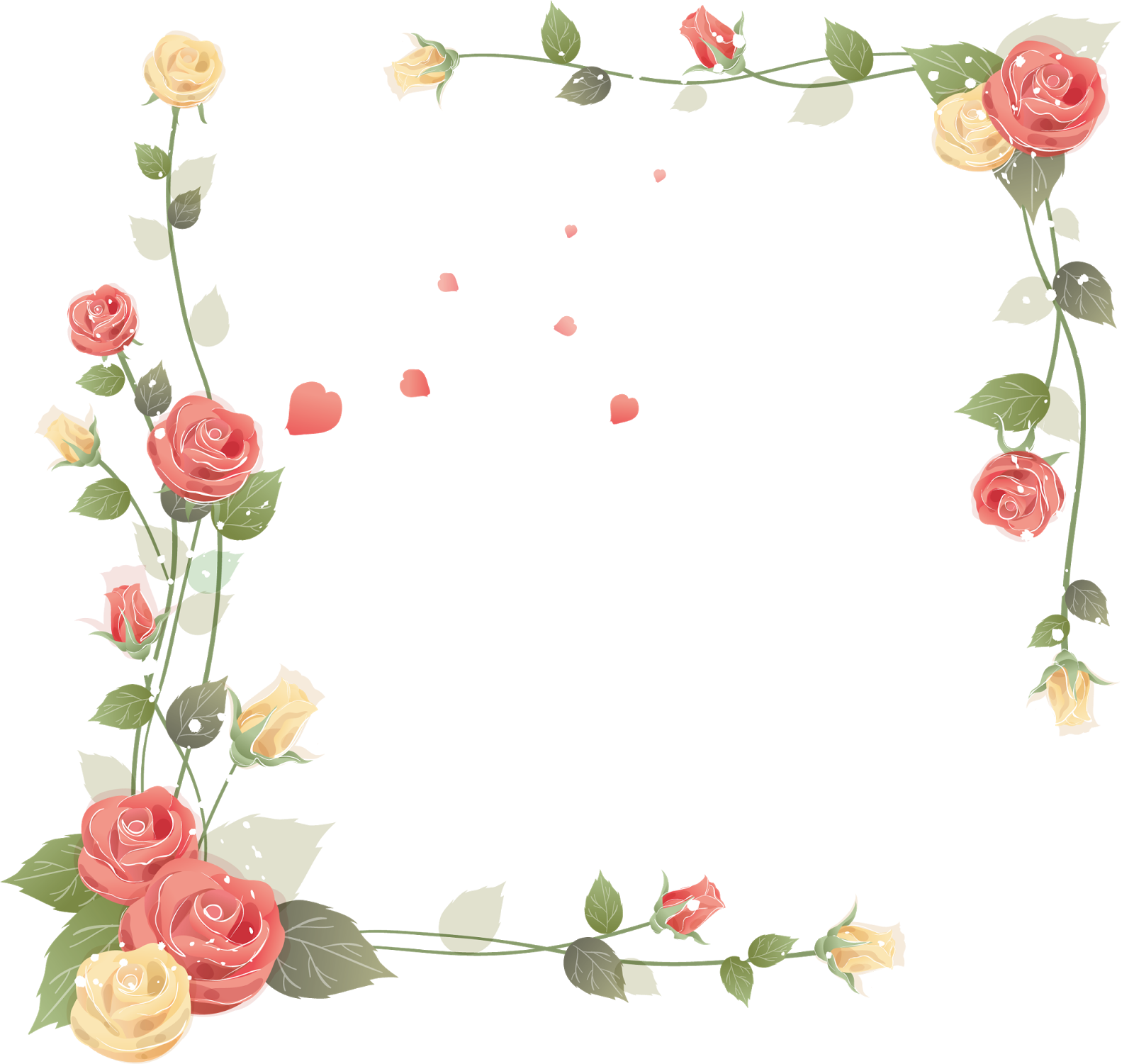 Borda Floral Png (1600x1501), Png Download