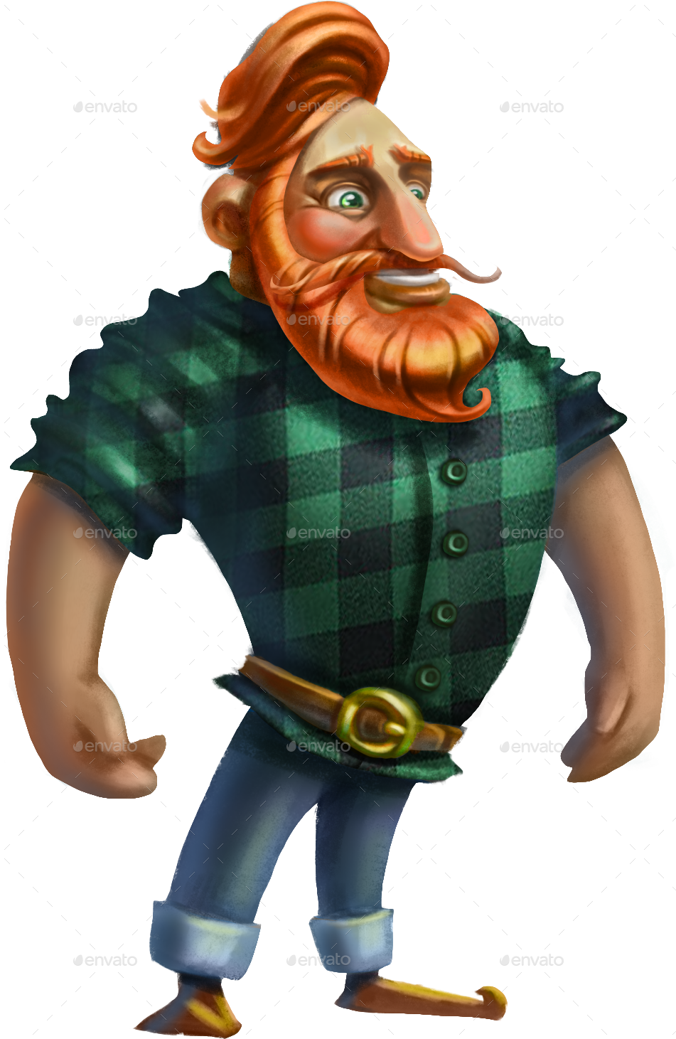 Man With Red Beard Zip/man With Red Beard - Red Bearded Man Cartoon (951x1461), Png Download