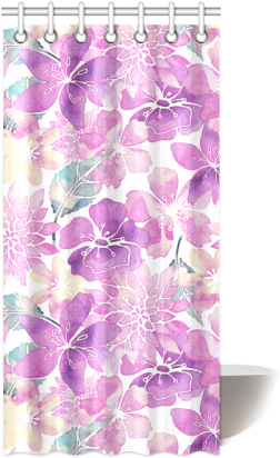 Pastel Watercolor Flower Pattern Shower Curtain - Patchwork (500x500), Png Download