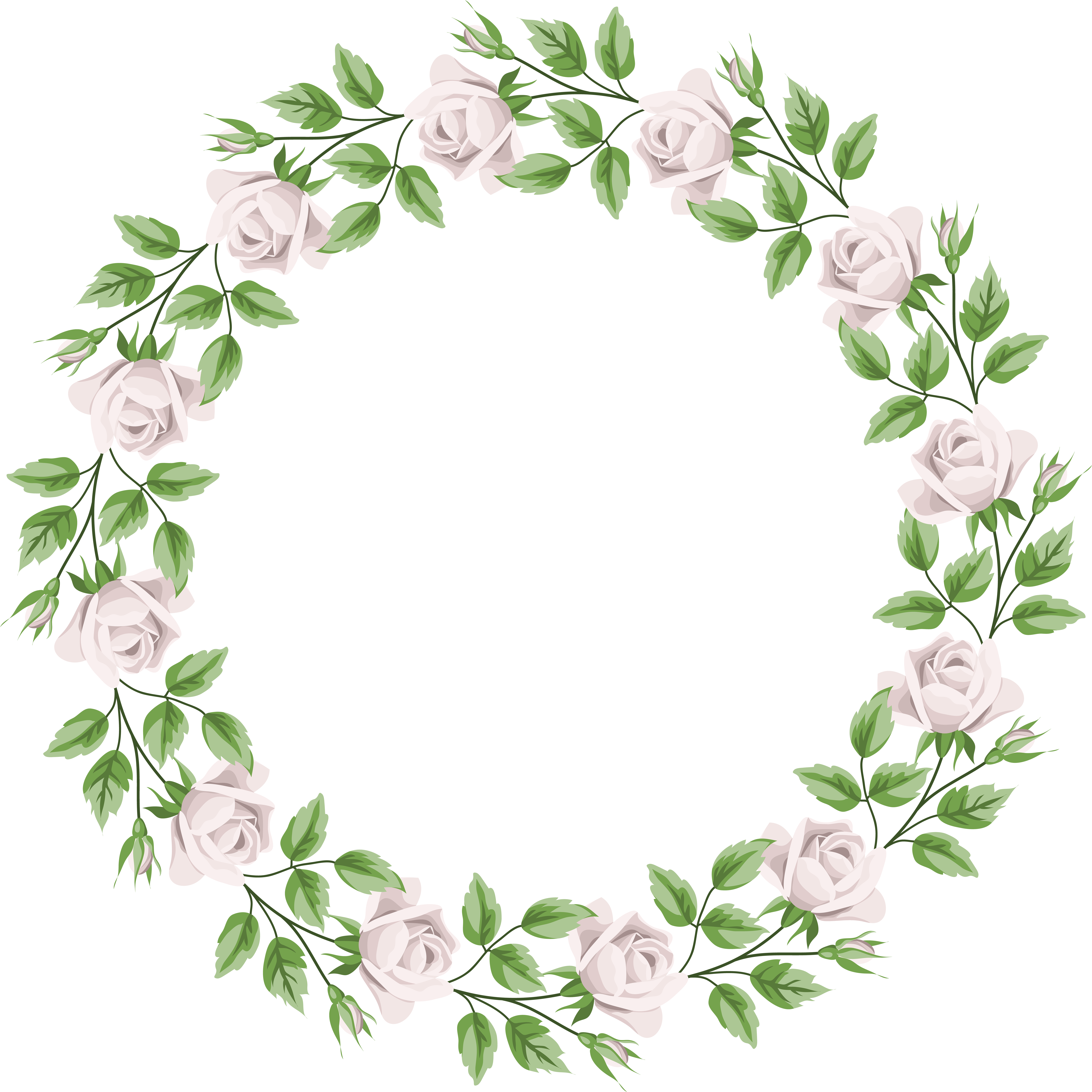 Jpg Library Library White Rose Border Frame Transparent (8000x8000), Png Download
