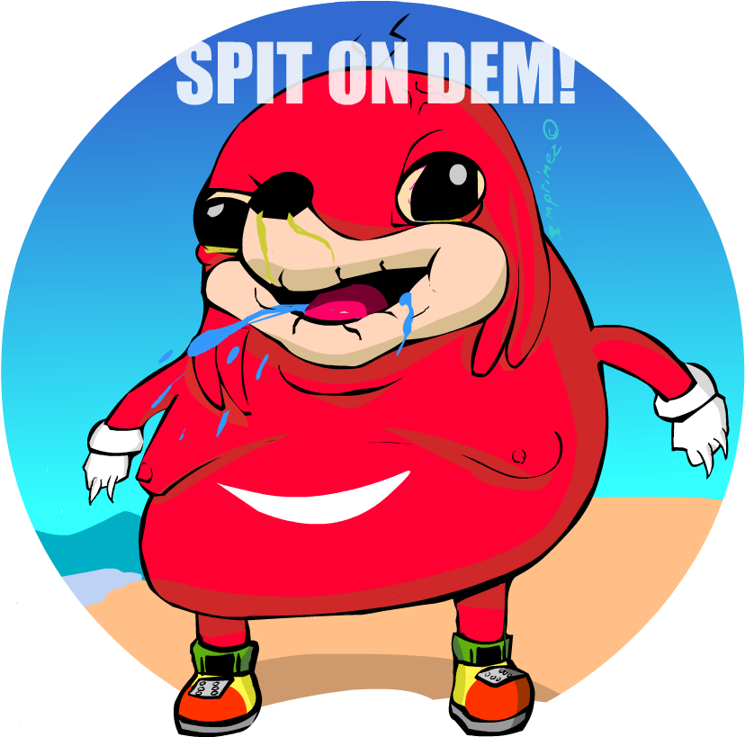 Ugandan By Imprimez On - Ugandan Knuckles Spit On Dem (855x837), Png Download