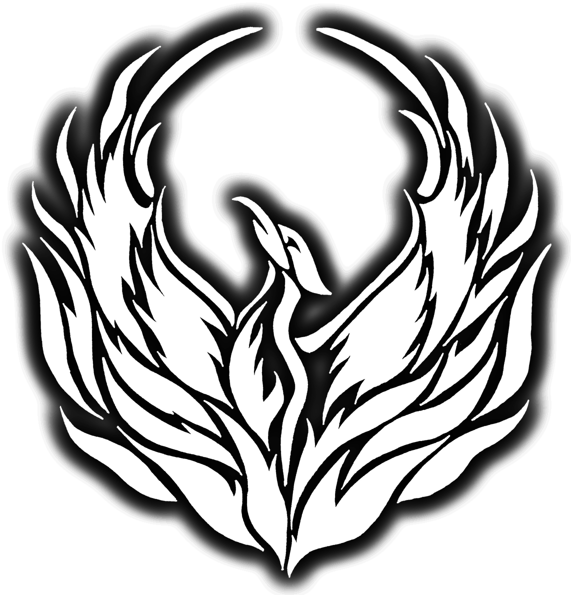 Phoenix Drawing Png Graphic Library Library - White Phoenix Logo Png (1142x1190), Png Download