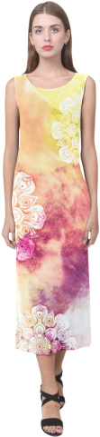 Watercolor Lotus Mandala Pattern - Dress (500x500), Png Download