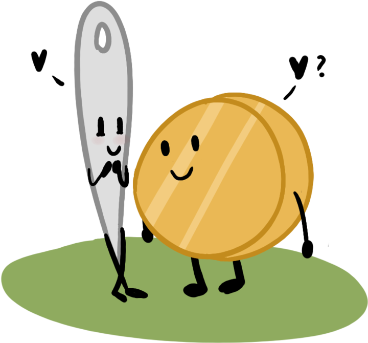 Coiny I Needle - Battle For Dream Island Needle And Coiny (894x894), Png Download