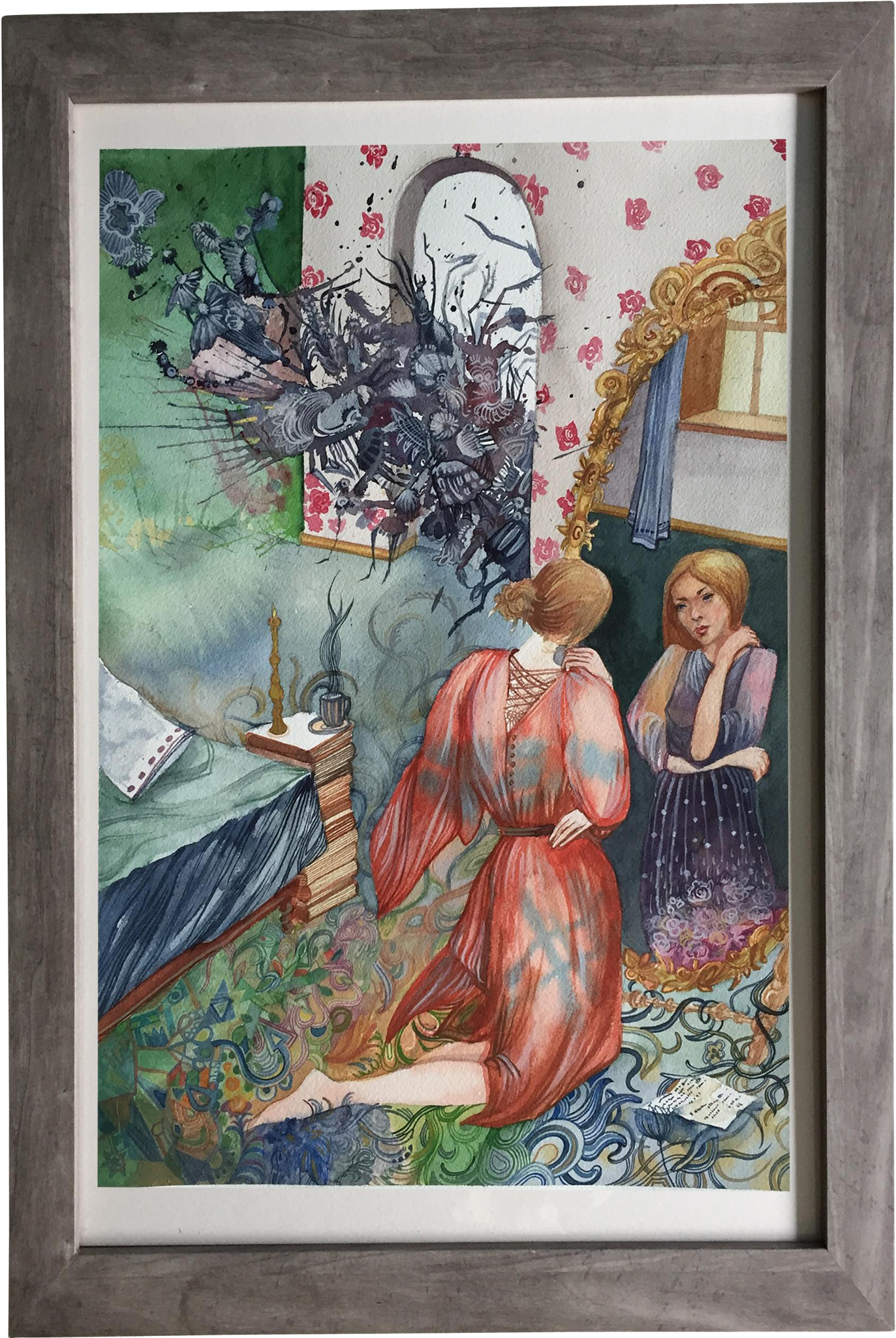 Original Watercolour Painting "mirror Reflection" By - Picture Frame (2048x2048), Png Download