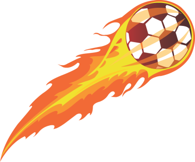 Blue Soccer Ball - Flaming Soccer Ball Png (400x331), Png Download