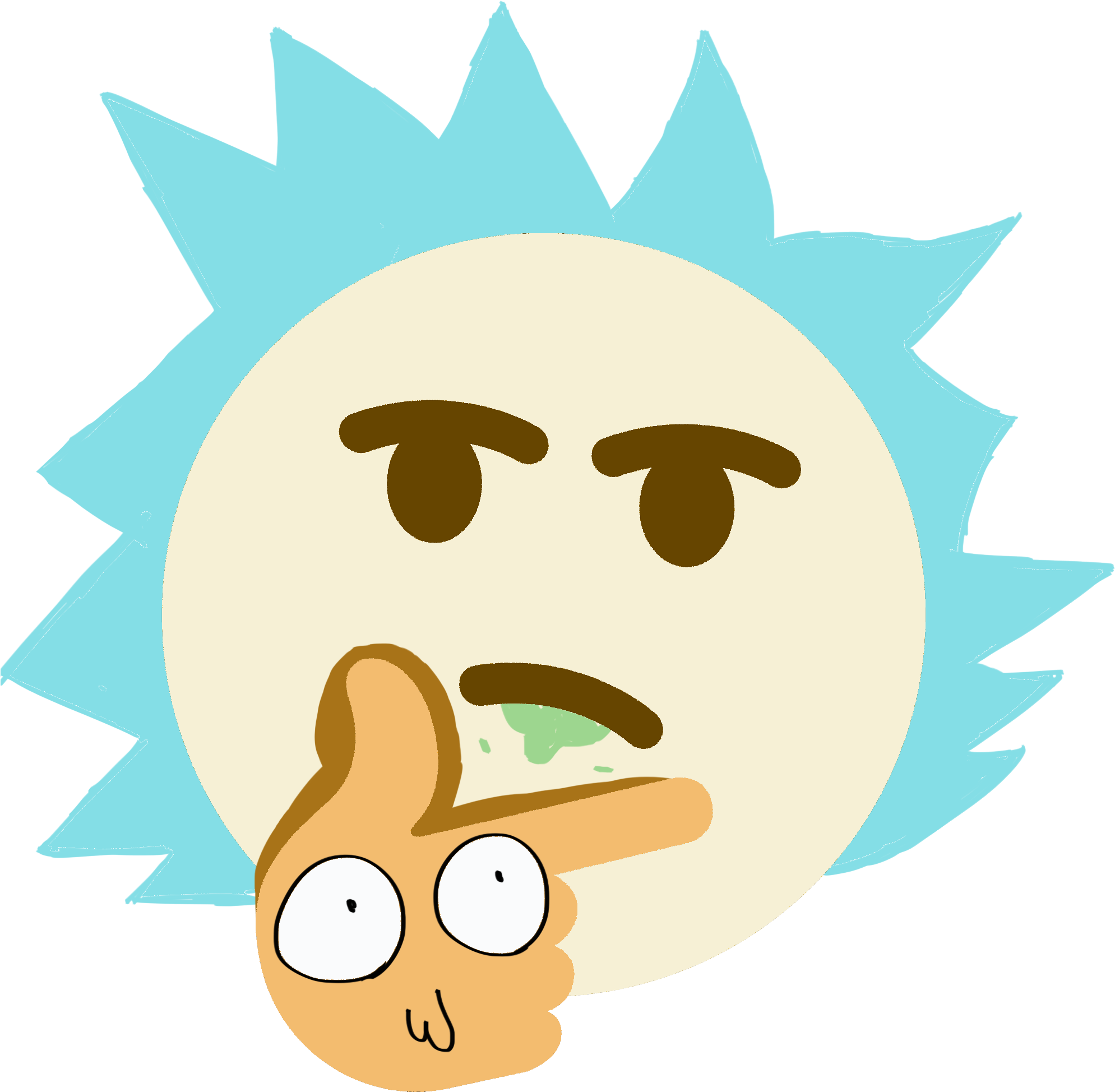 Rick And Morty Emojis Meme Painted