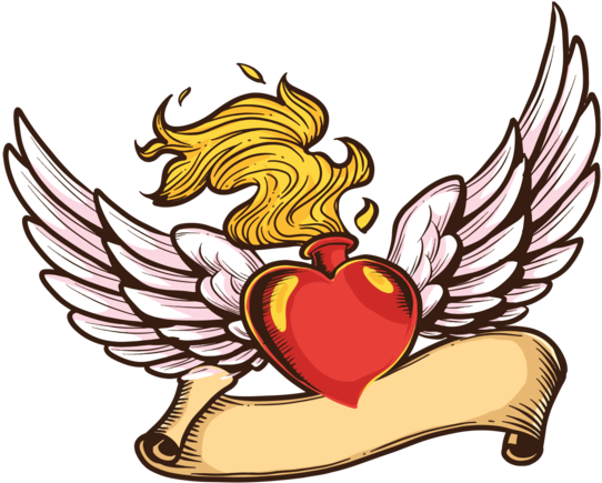 Flaming Heart Vector Illustration - Vector Graphics (669x490), Png Download