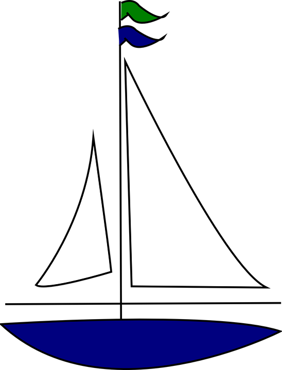 Jamies Sailboat Clipart - Free Clip Art Sailing (456x599), Png Download