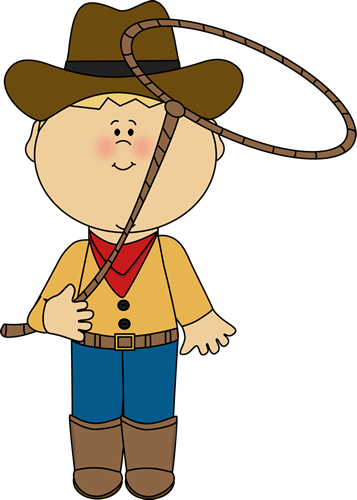 Western Clipart Animated - Cowboy With Lasso Clipart (357x500), Png Download