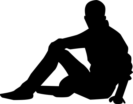 Silhouette, People, Position, Man - People Sitting Silhouette Png (435x340), Png Download