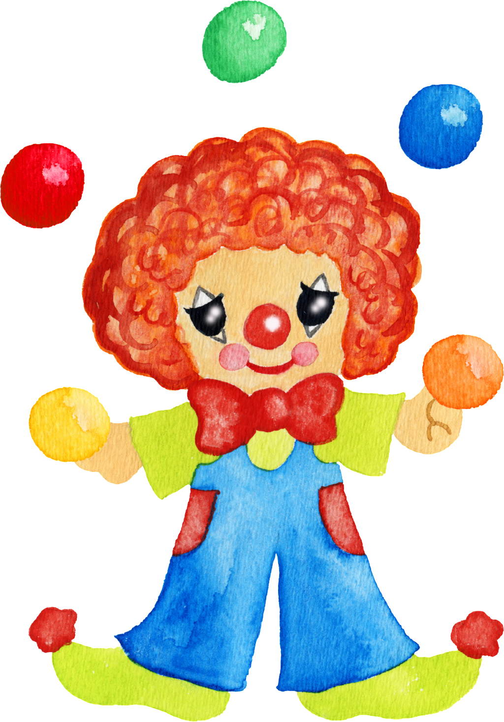 Hand Painted Orange Red Hair Clown Png Transparent - Clown (1024x1467), Png Download