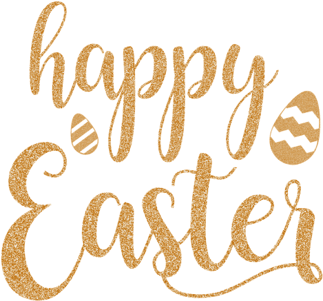 Happy - Happy Easter In Gold (500x500), Png Download