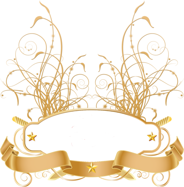 Share This Image - Gold Ribbon Banner Psd (588x600), Png Download