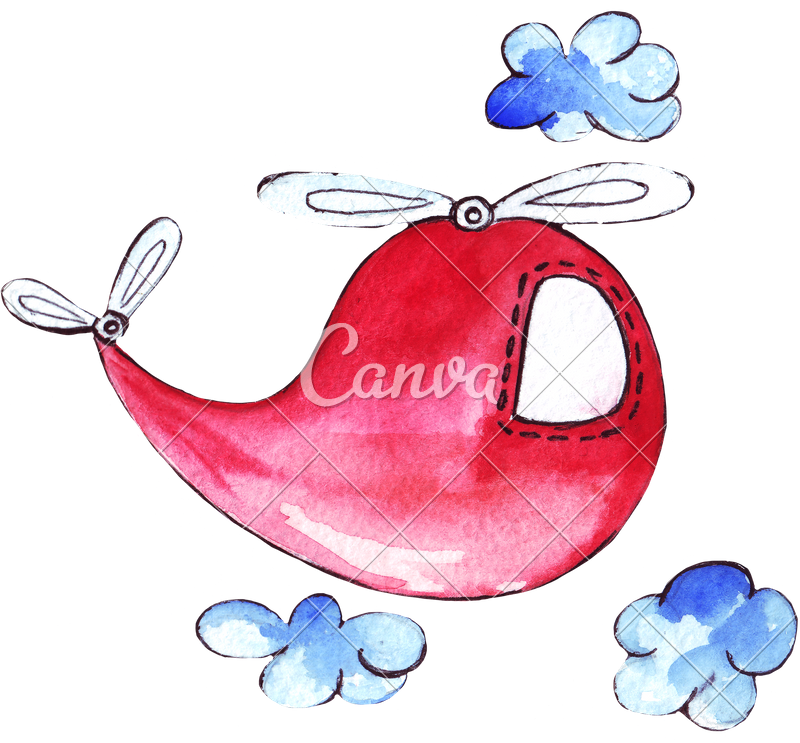 Celebration Drawing Watercolor - Watercolor Plane Png (800x743), Png Download