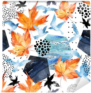 Autumn Watercolor Background - Abstract Summer Geo Pattern On Sport Watch (400x400), Png Download