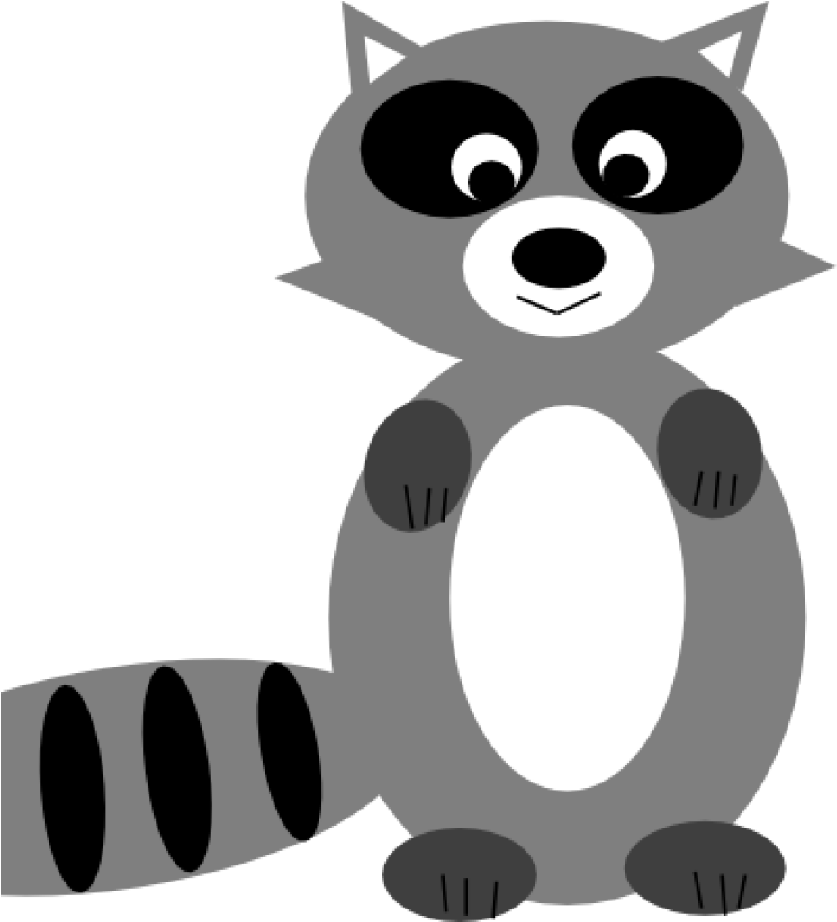 Graphic Black And White Library For Free Download On - Racoon Clip Art (1024x1024), Png Download