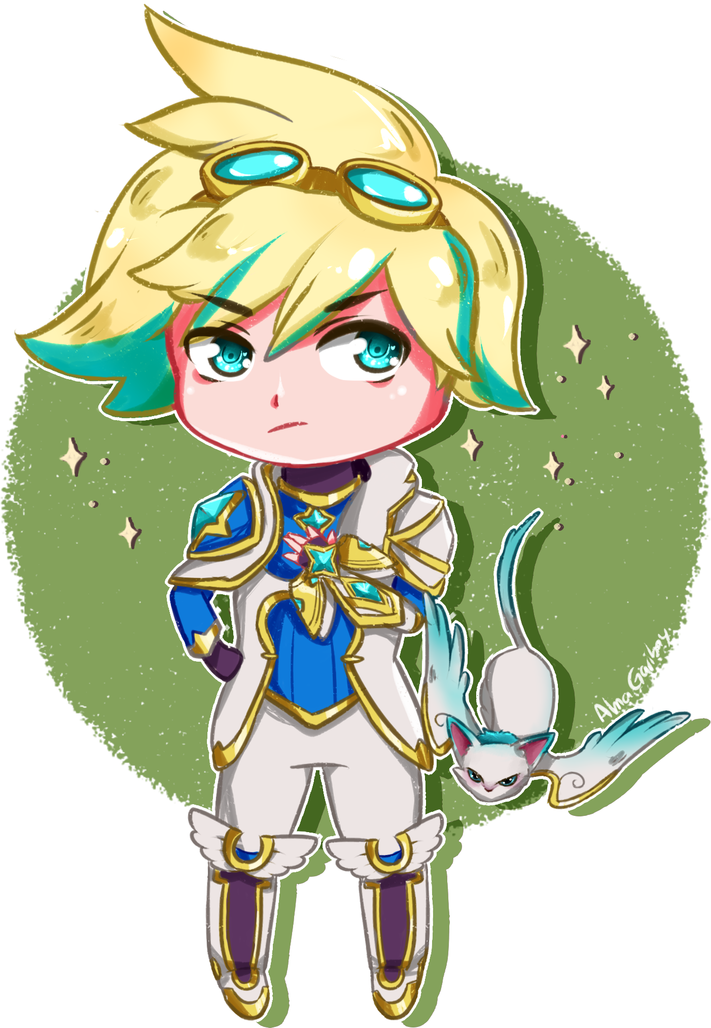 Chibi Star Guardian Ezreal By Almagkrueger Hd Wallpaper - Star Guardian Ezreal Chibi (1700x2300), Png Download