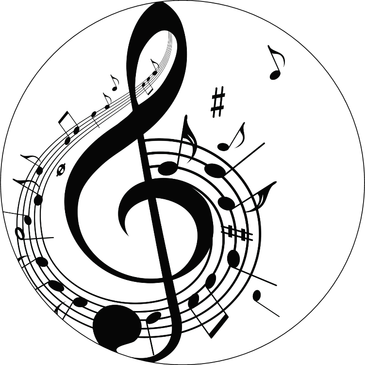 Vector Black And White Utorrent Stonkaly - Music Note Treble Clef Floral Patterns Musical Notes (752x751), Png Download