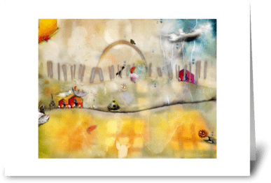 Rainbow Greeting Card - Modern Art (424x349), Png Download