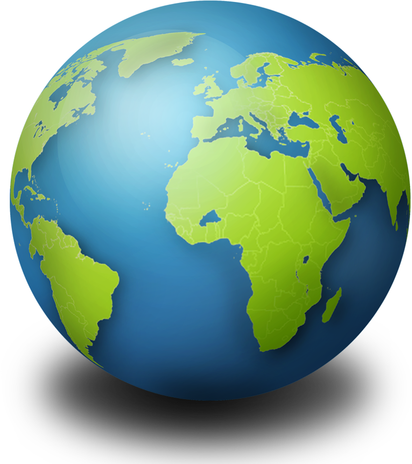 World - Globe Green (1000x1000), Png Download