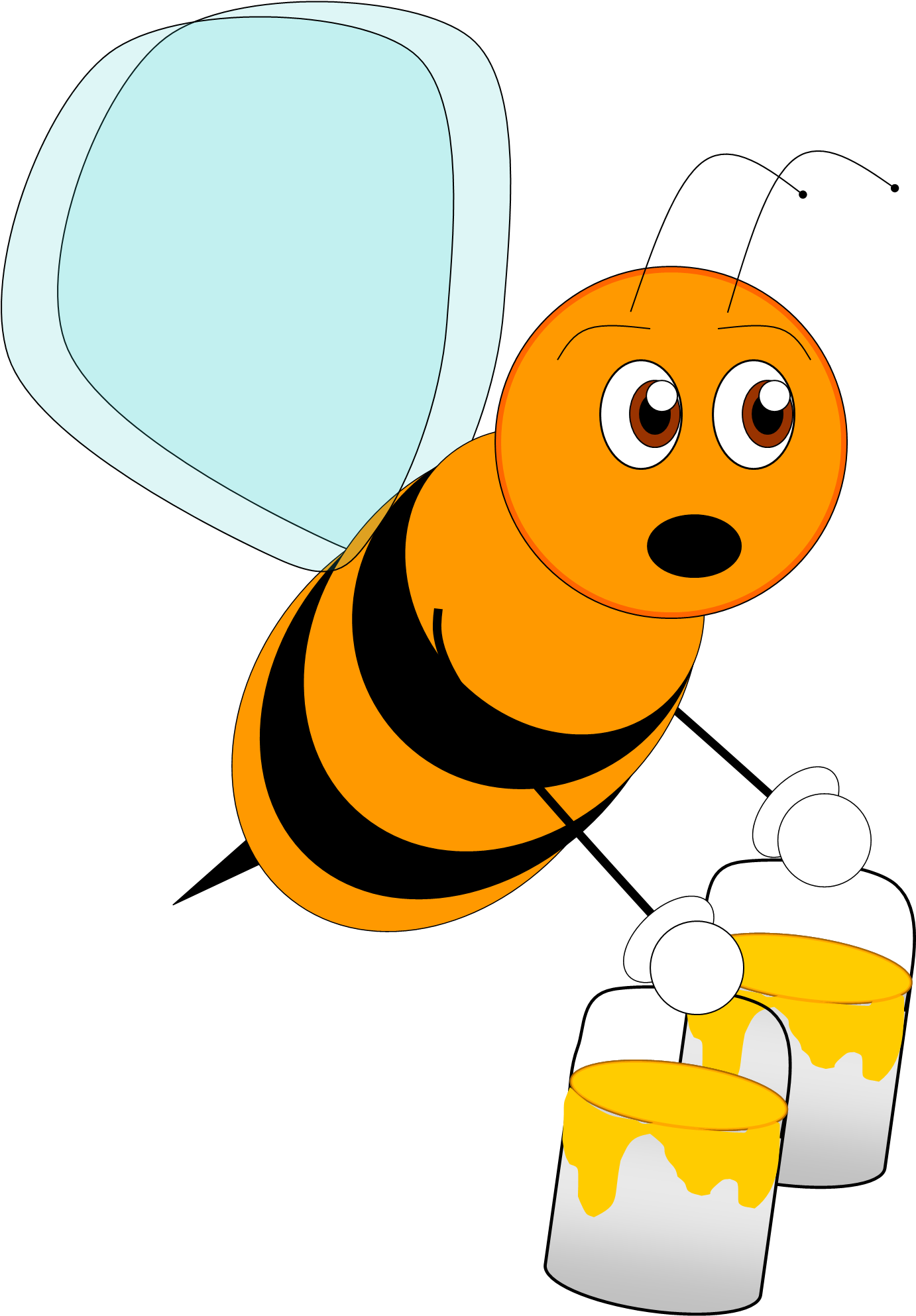 Bee Vector - Bees Talk Clipart (1399x1986), Png Download