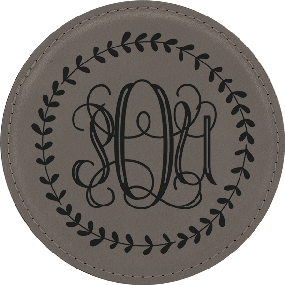 Laurel Wreath Monogram Coaster Set - Personalized Flower Beach Towel (600x600), Png Download