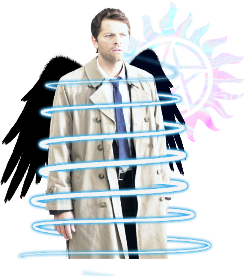 Angel Cas Castiel Supernatural Show Edit Sticker Spn - Castiel (1024x1024), Png Download