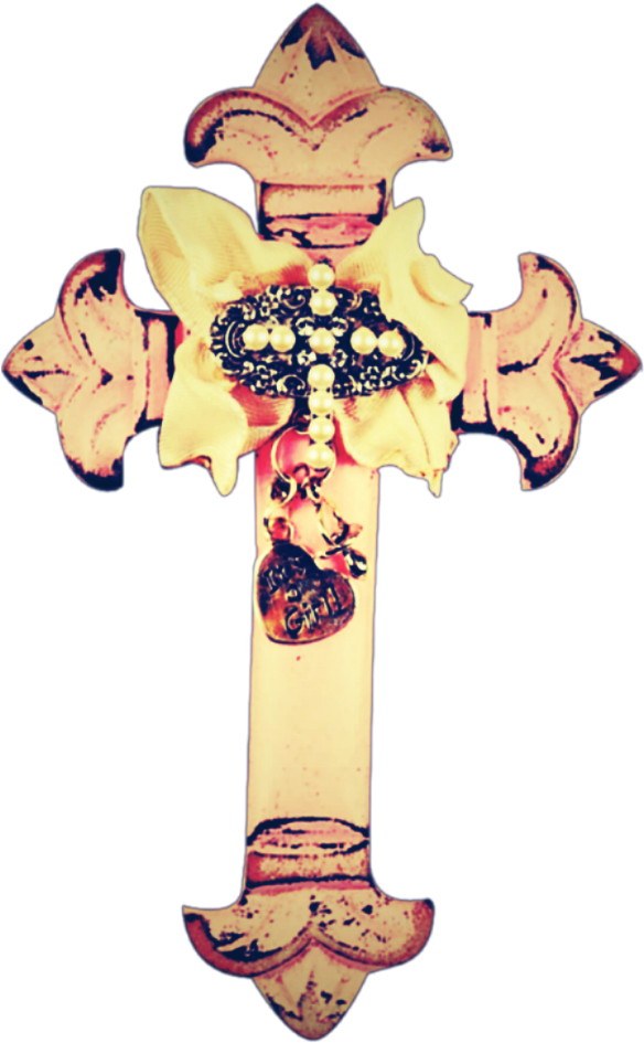 Ftestickers Cross Vintage Pastel Grunge Remixed Remi - Cruz Con Flores Png (1024x1024), Png Download