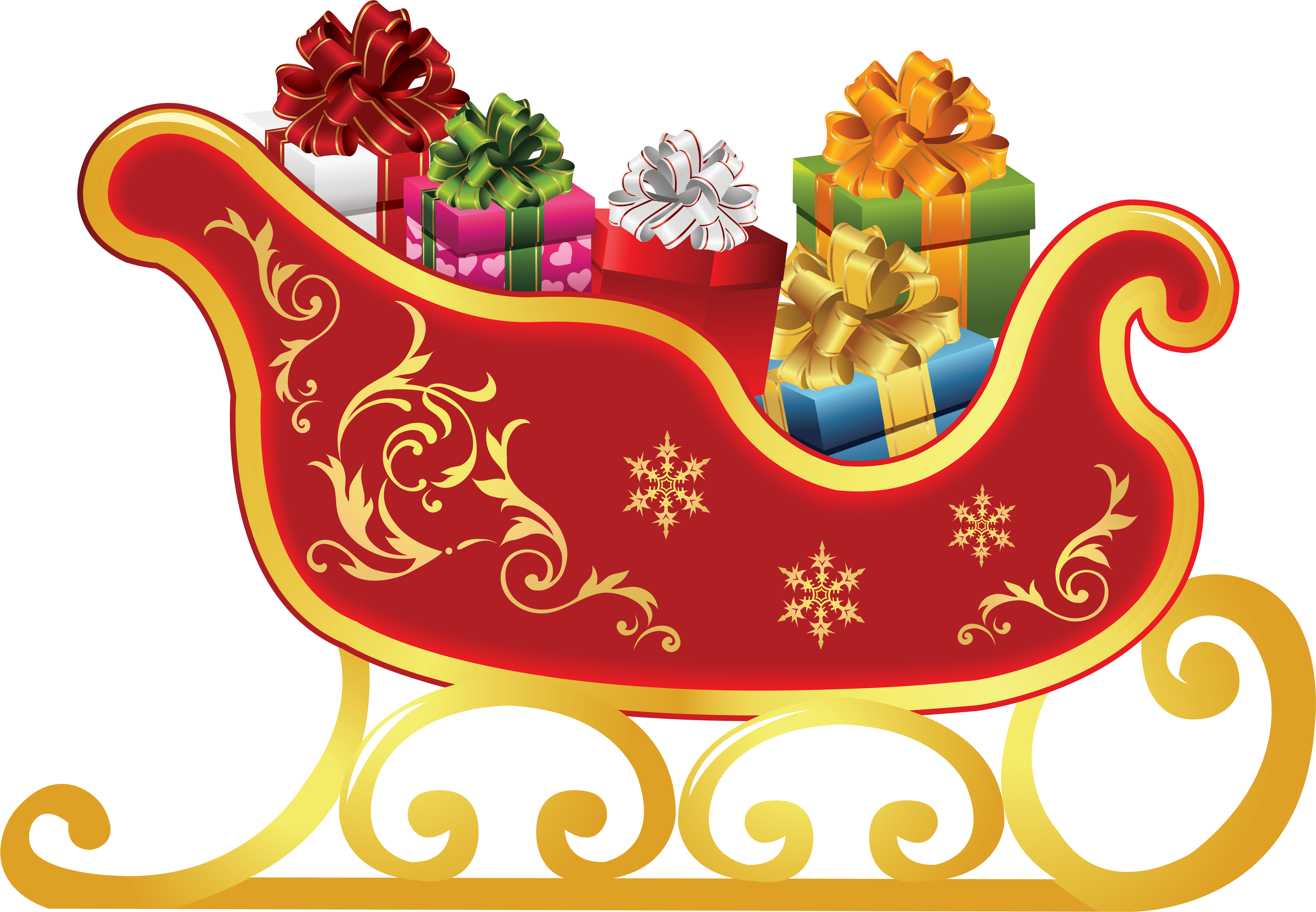 Santa's Sleigh (5842x3968), Png Download