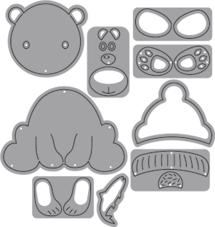 Polar Bear - Elizabeth Craft Metal Die-polar Bear (800x800), Png Download