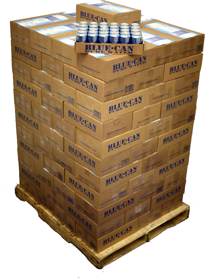 Pallet With Stacked Cases Cans Beer Pallet Dimension (720x945), Png
