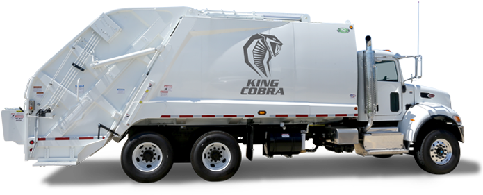Right Side View Of A New Way King Cobra Rear Loader - Garbage Truck Side View (700x465), Png Download