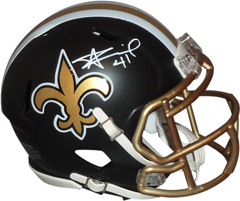 Alvin Kamara Autographed New Orleans Saints Mini Helmet - New Orleans Saints (500x500), Png Download