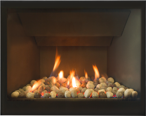 Volcanic Black Nz River Rock - Fireplace Rocks Png (1600x575), Png Download