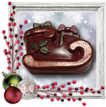 Santa's Sleigh Soap - Picture Frame (439x437), Png Download