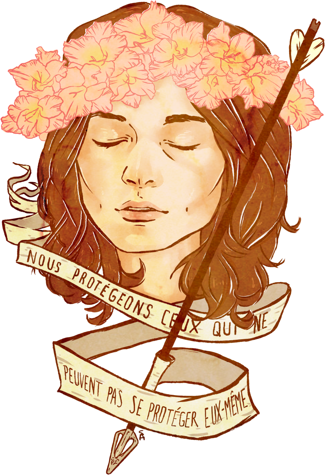 *cries* The Flowers Around Her Head Are Gladioluses - Эллисон Арджент Арт (1280x1810), Png Download