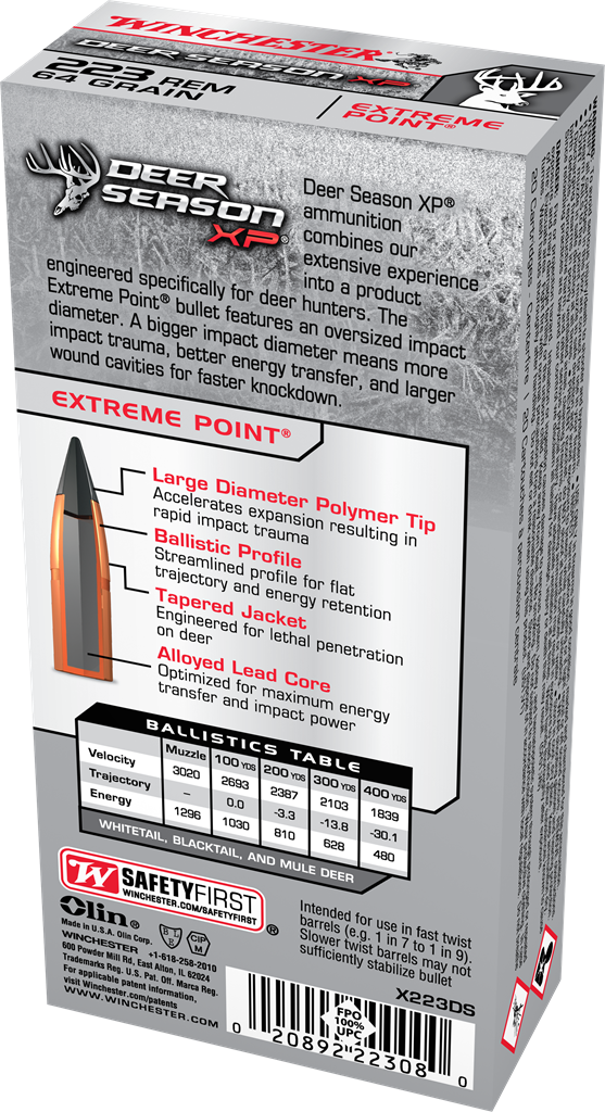X223ds Box Image - Winchester Deer Season Xp 30 30 Ballistics (557x1024), Png Download