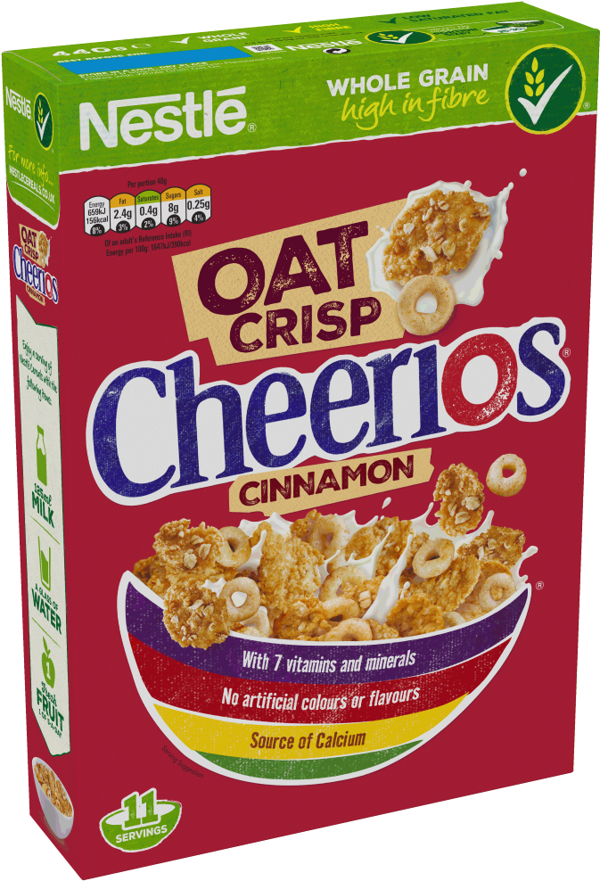 Cheerios Cinnamon Oat Crisp (820x1094), Png Download
