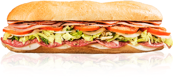 Italian Sub - Transparent Sub Sandwich (580x480), Png Download