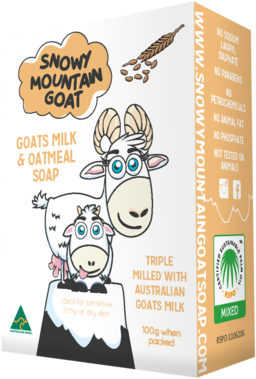 Snowy Mountain Goat Goats Milk & Oatmeal Soap Bar (600x600), Png Download
