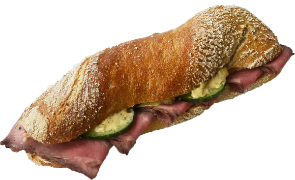 Roastbeef-sandwich - Sandwich (600x366), Png Download